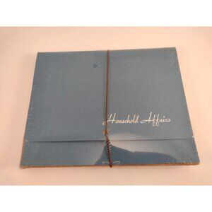 Vintage Household File Organizer 12 Pockets Blue Accordion Style Compact Office